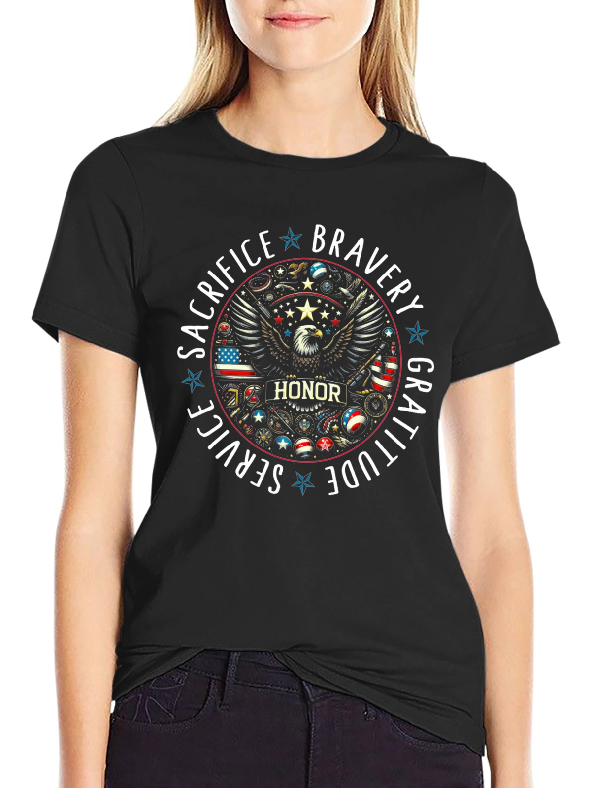 Patriotic Bravery Honor Graphic Tee