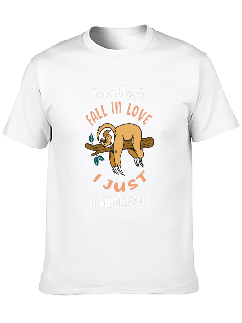 Funny Sloth Graphic T-Shirt - Fall Asleep Tee