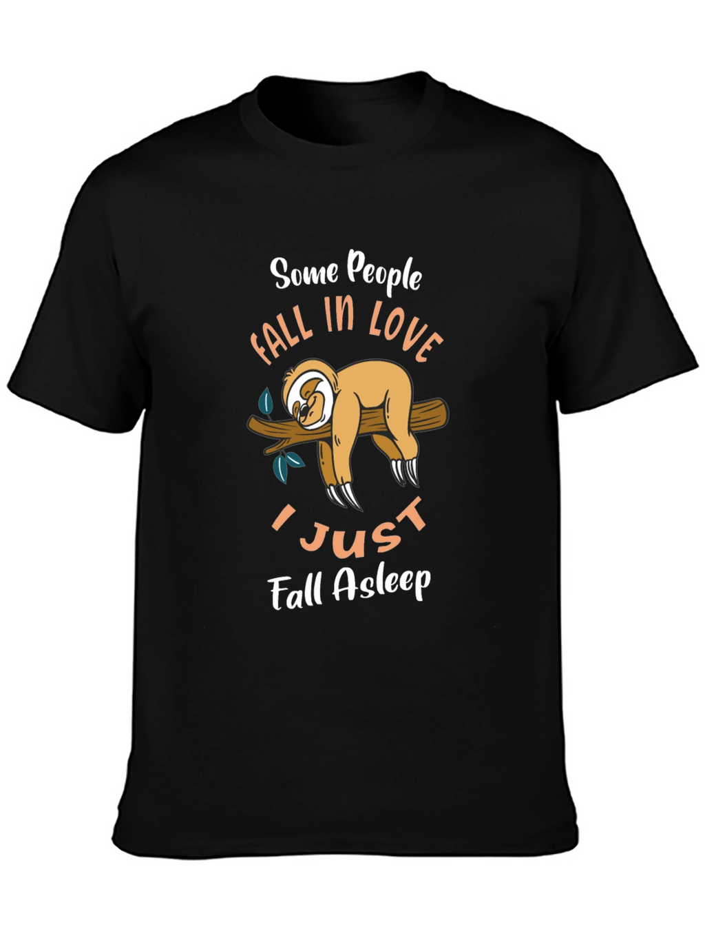 Funny Sloth Graphic T-Shirt - Fall Asleep Tee