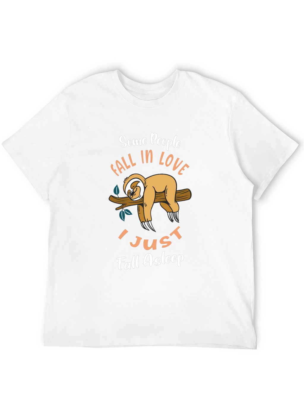 Funny Sloth Graphic T-Shirt - Fall Asleep Tee