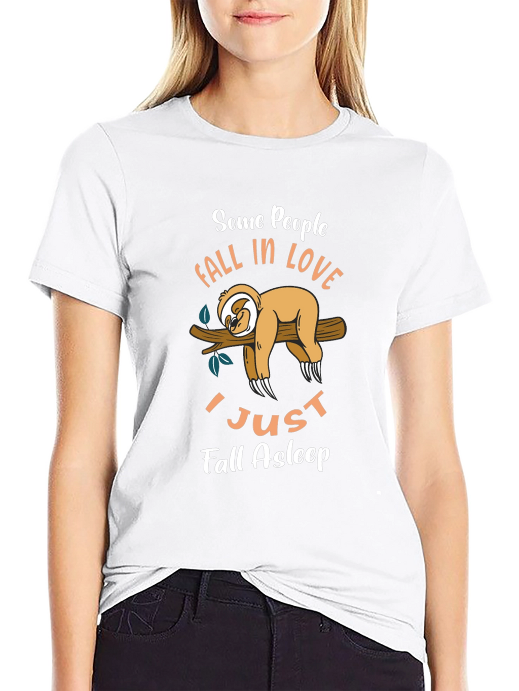 Funny Sloth Graphic T-Shirt - Fall Asleep Tee