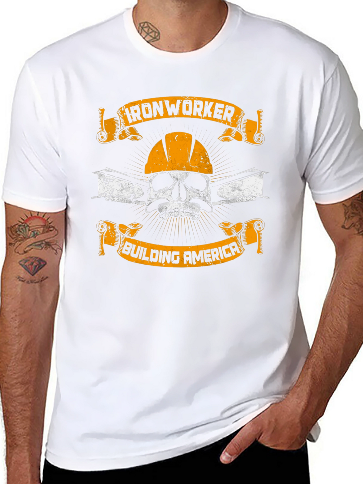 Ironworker Skull Graphic T-Shirt - Building America
