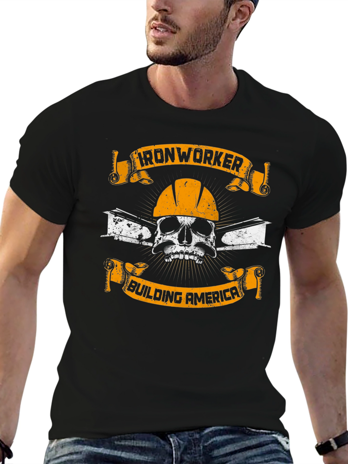 Ironworker Skull Graphic T-Shirt - Building America
