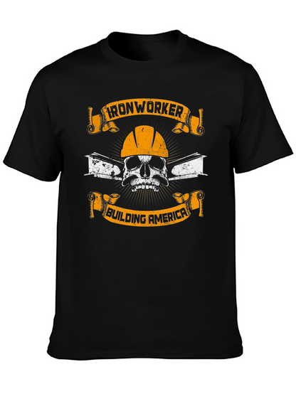 Ironworker Skull Graphic T-Shirt - Building America