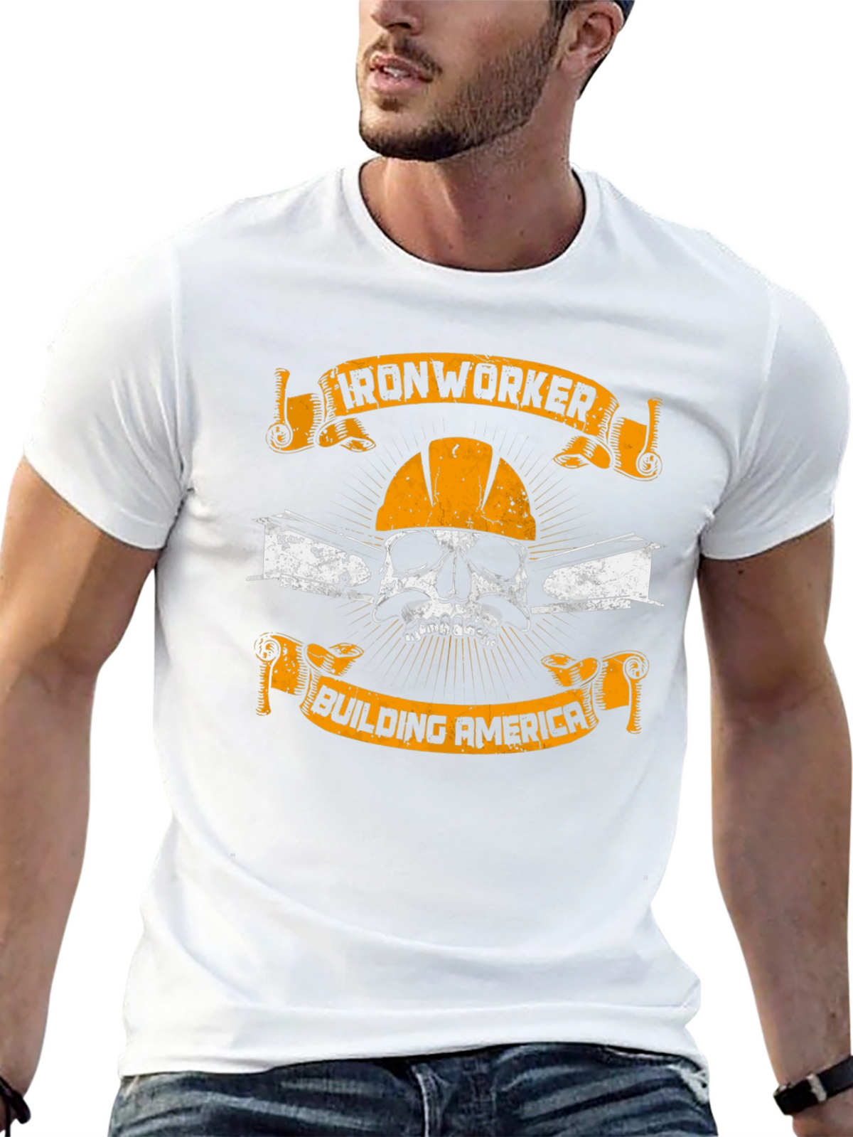 Ironworker Skull Graphic T-Shirt - Building America