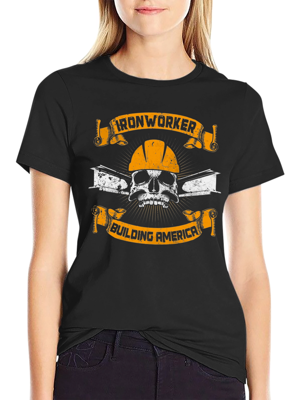 Ironworker Skull Graphic T-Shirt - Building America
