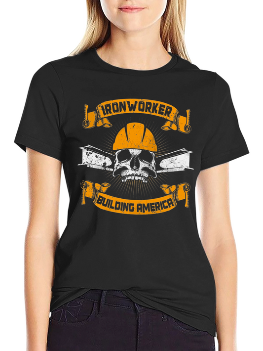 Ironworker Skull Graphic T-Shirt - Building America
