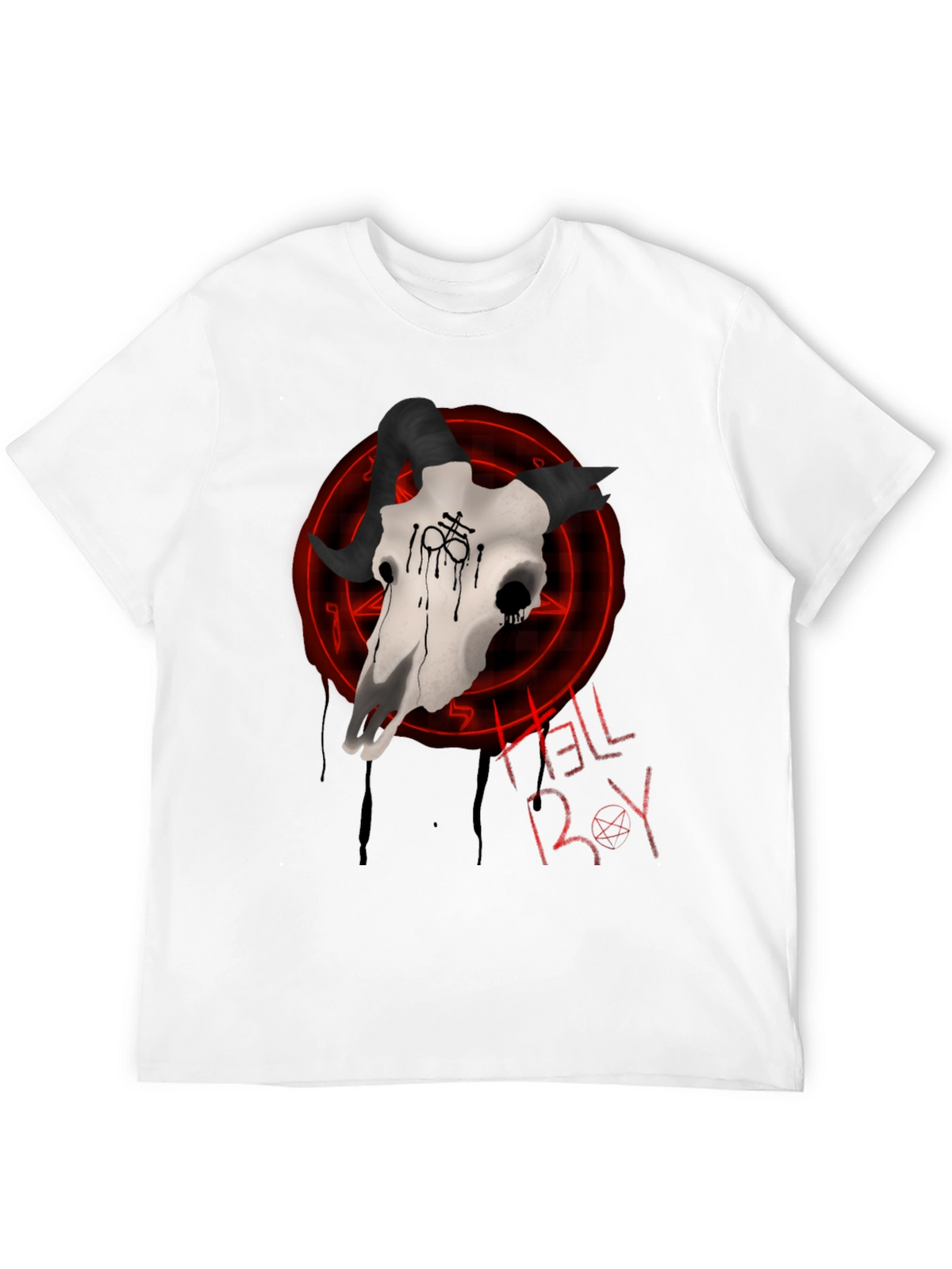 Hellboy Skull Graphic T-Shirt - Black