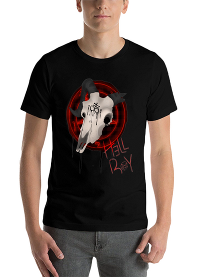 Hellboy Skull Graphic T-Shirt - Black