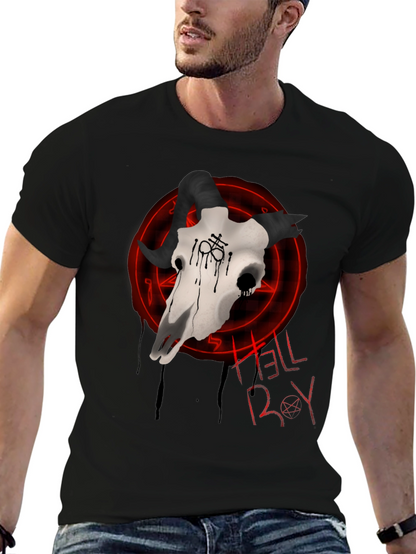 Hellboy Skull Graphic T-Shirt - Black
