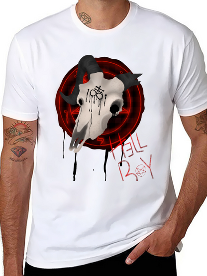 Hellboy Skull Graphic T-Shirt - Black