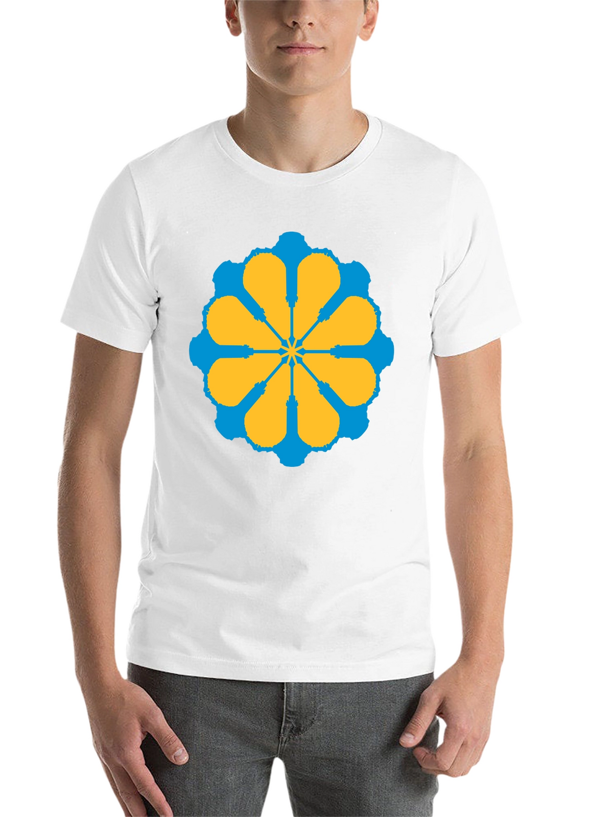 Geometric Flower Graphic Tee - Stylish Black T-Shirt