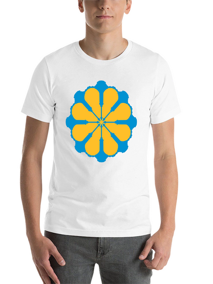 Geometric Flower Graphic Tee - Stylish Black T-Shirt