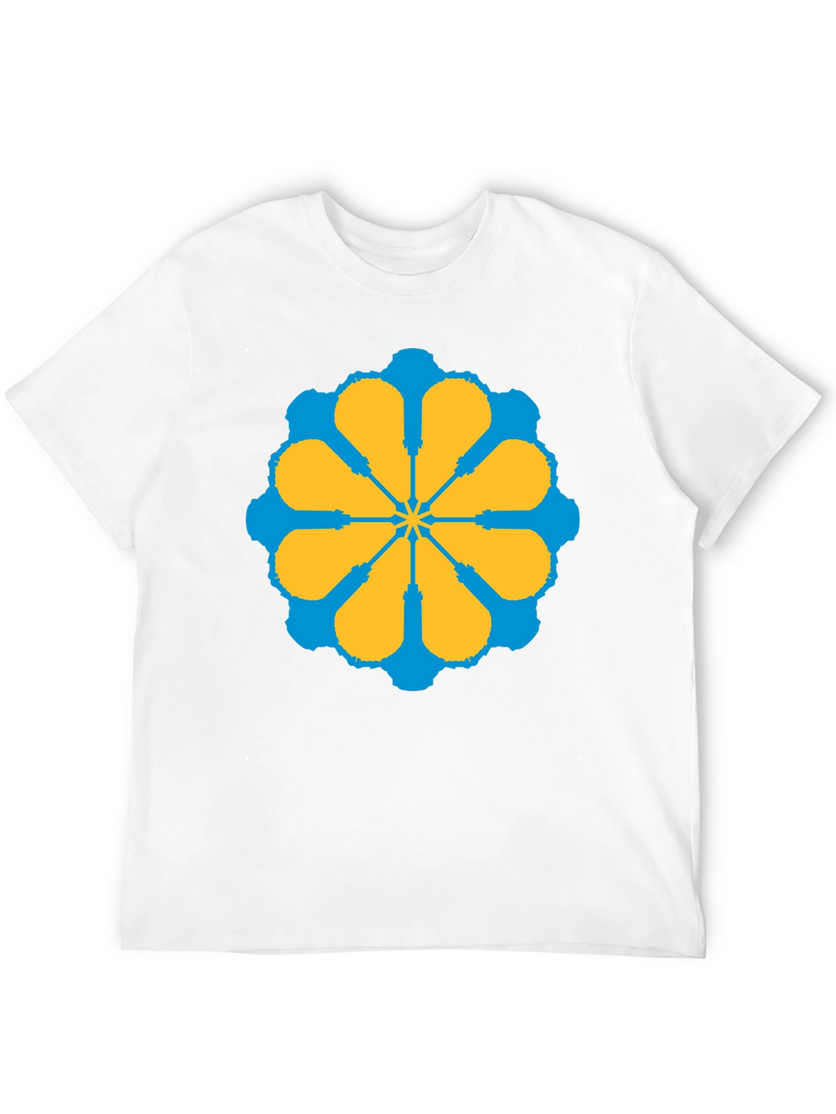 Geometric Flower Graphic Tee - Stylish Black T-Shirt