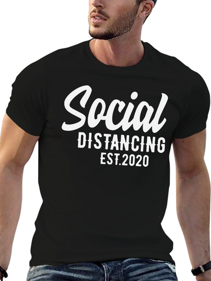 Social Distancing EST. 2020 Black T-Shirt