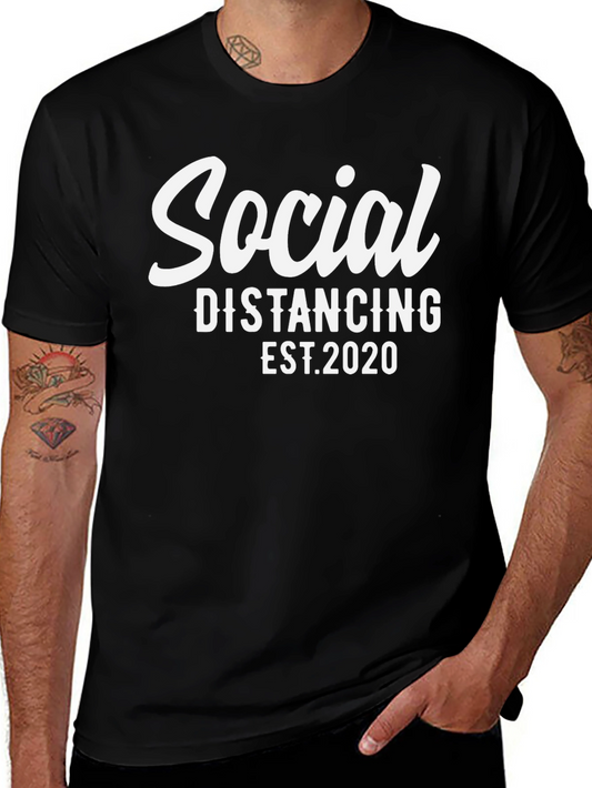 Social Distancing EST. 2020 Black T-Shirt