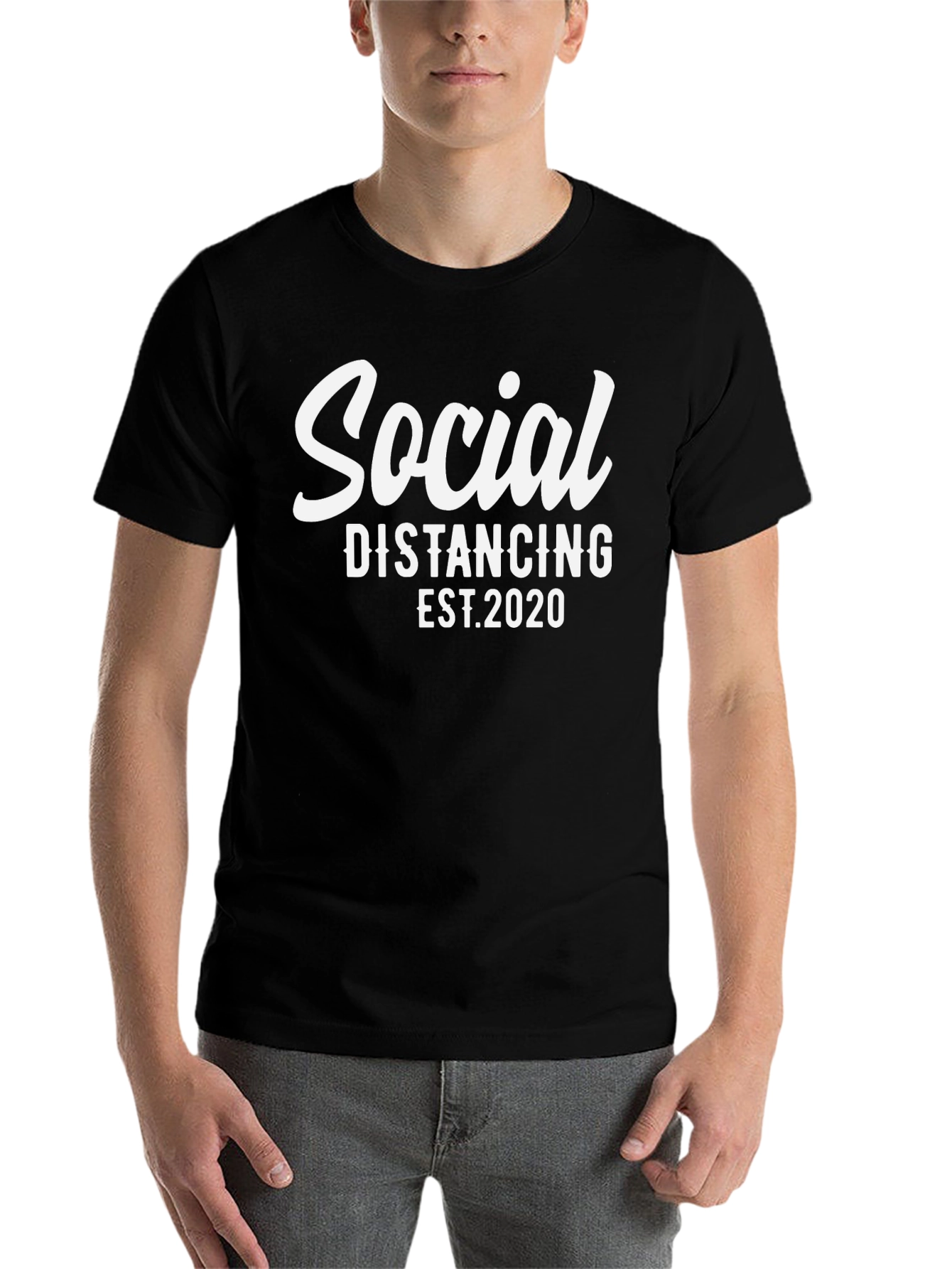 Social Distancing EST. 2020 Black T-Shirt