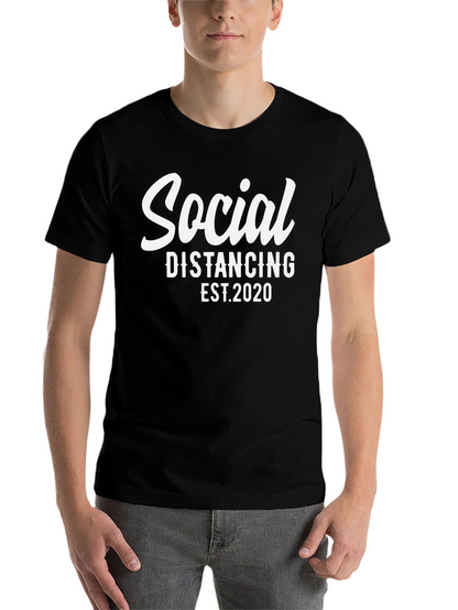 Social Distancing EST. 2020 Black T-Shirt