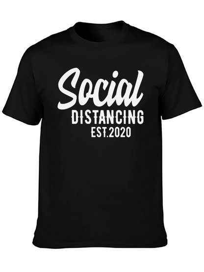 Social Distancing EST. 2020 Black T-Shirt