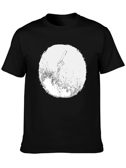 Chainsaw Graphic Tee - Black Cotton T-Shirt