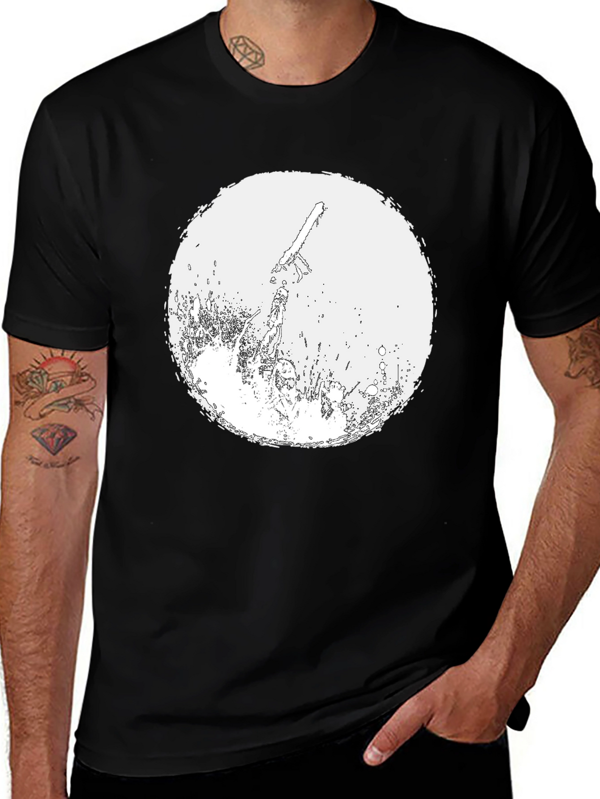 Chainsaw Graphic Tee - Black Cotton T-Shirt
