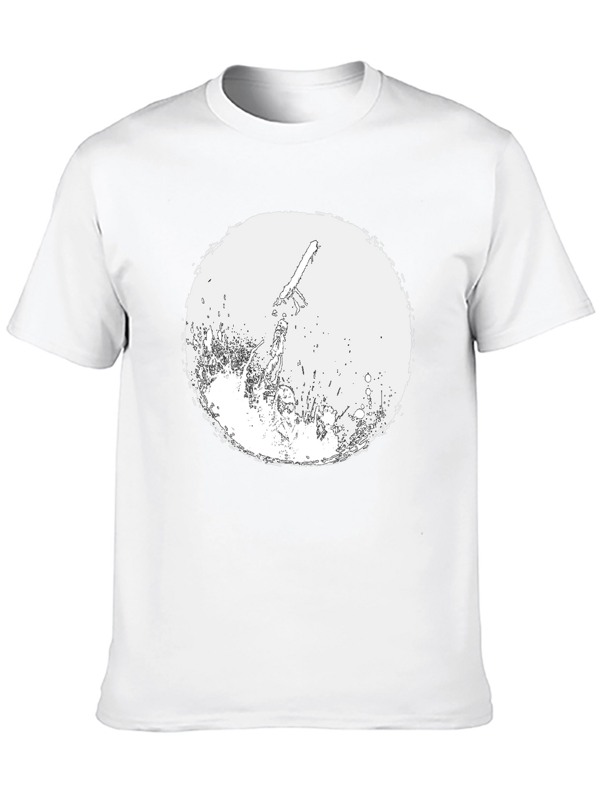 Chainsaw Graphic Tee - Black Cotton T-Shirt