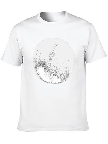 Chainsaw Graphic Tee - Black Cotton T-Shirt
