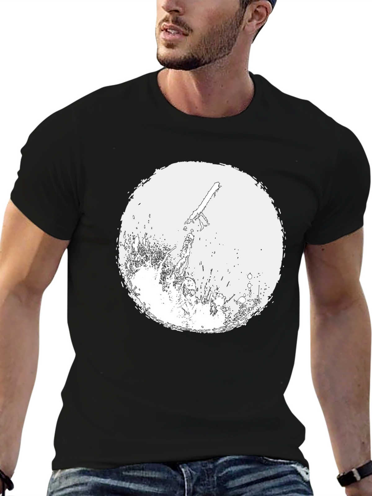 Chainsaw Graphic Tee - Black Cotton T-Shirt