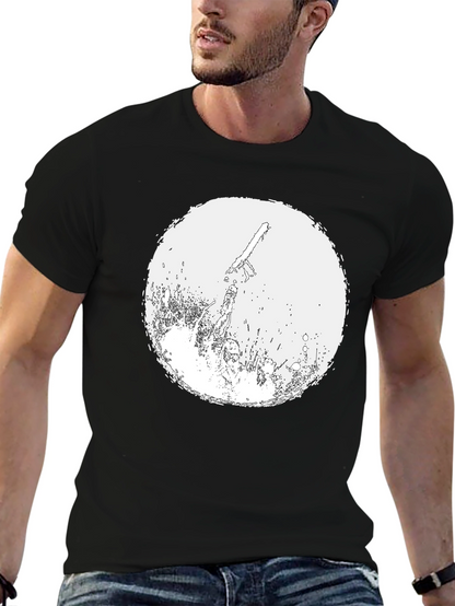 Chainsaw Graphic Tee - Black Cotton T-Shirt