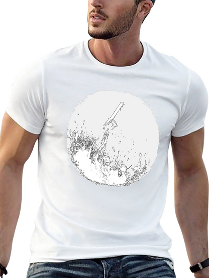 Chainsaw Graphic Tee - Black Cotton T-Shirt