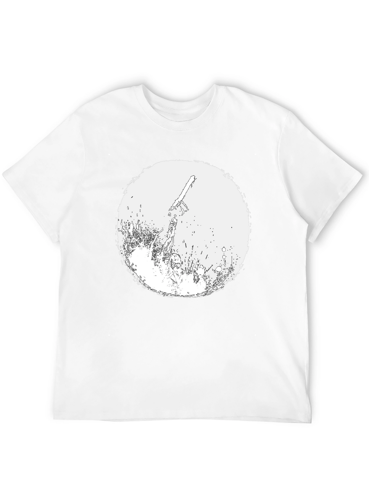 Chainsaw Graphic Tee - Black Cotton T-Shirt