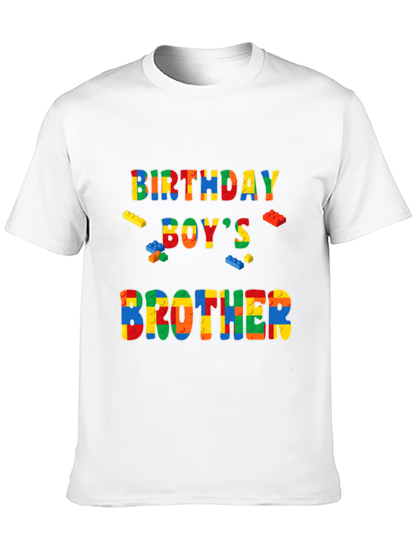 Birthday Boys Brother T-Shirt Lego Block Style