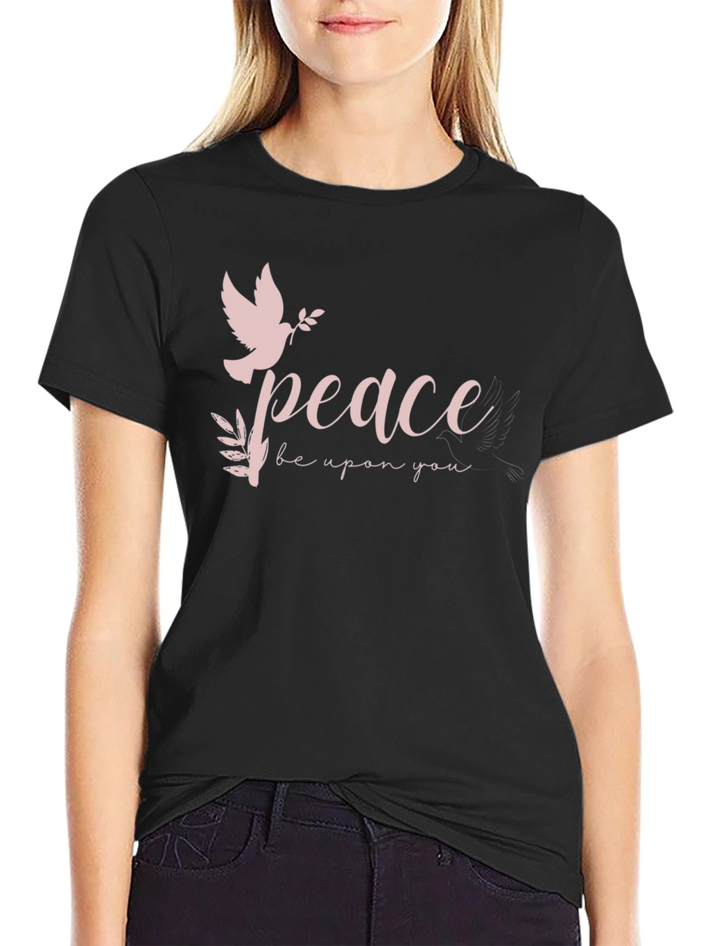 Peace Dove Graphic Black T-Shirt