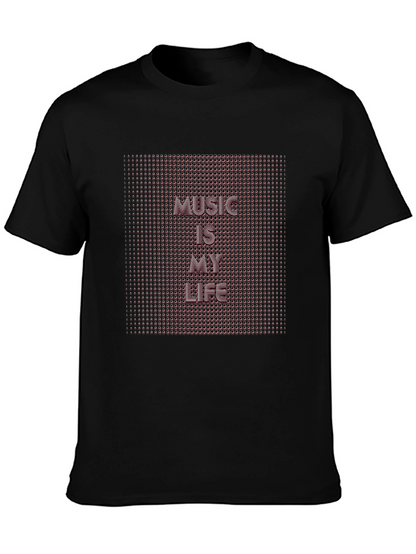 Music Is My Life Black Graphic T-Shirt