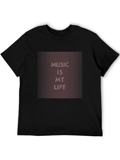 Music Is My Life Black Graphic T-Shirt