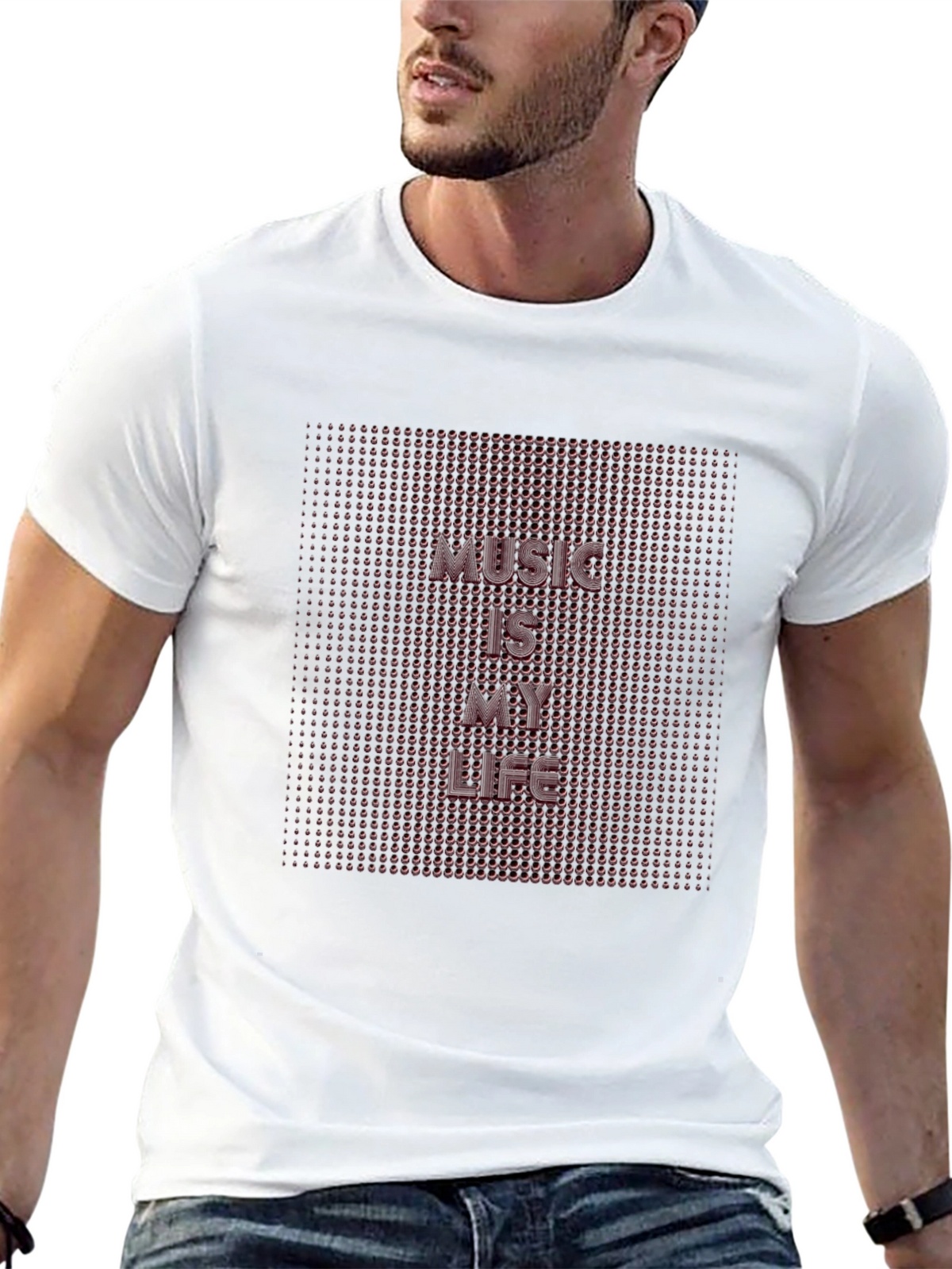 Music Is My Life Black Graphic T-Shirt