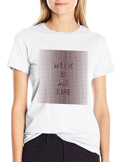 Music Is My Life Black Graphic T-Shirt