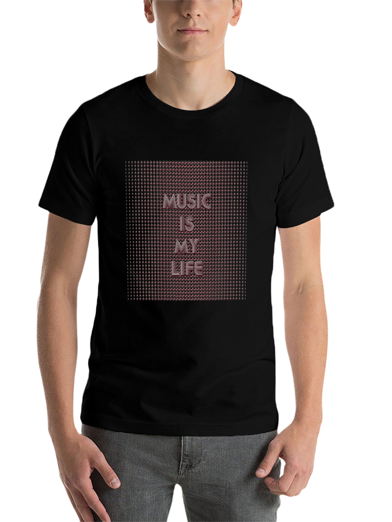Music Is My Life Black Graphic T-Shirt