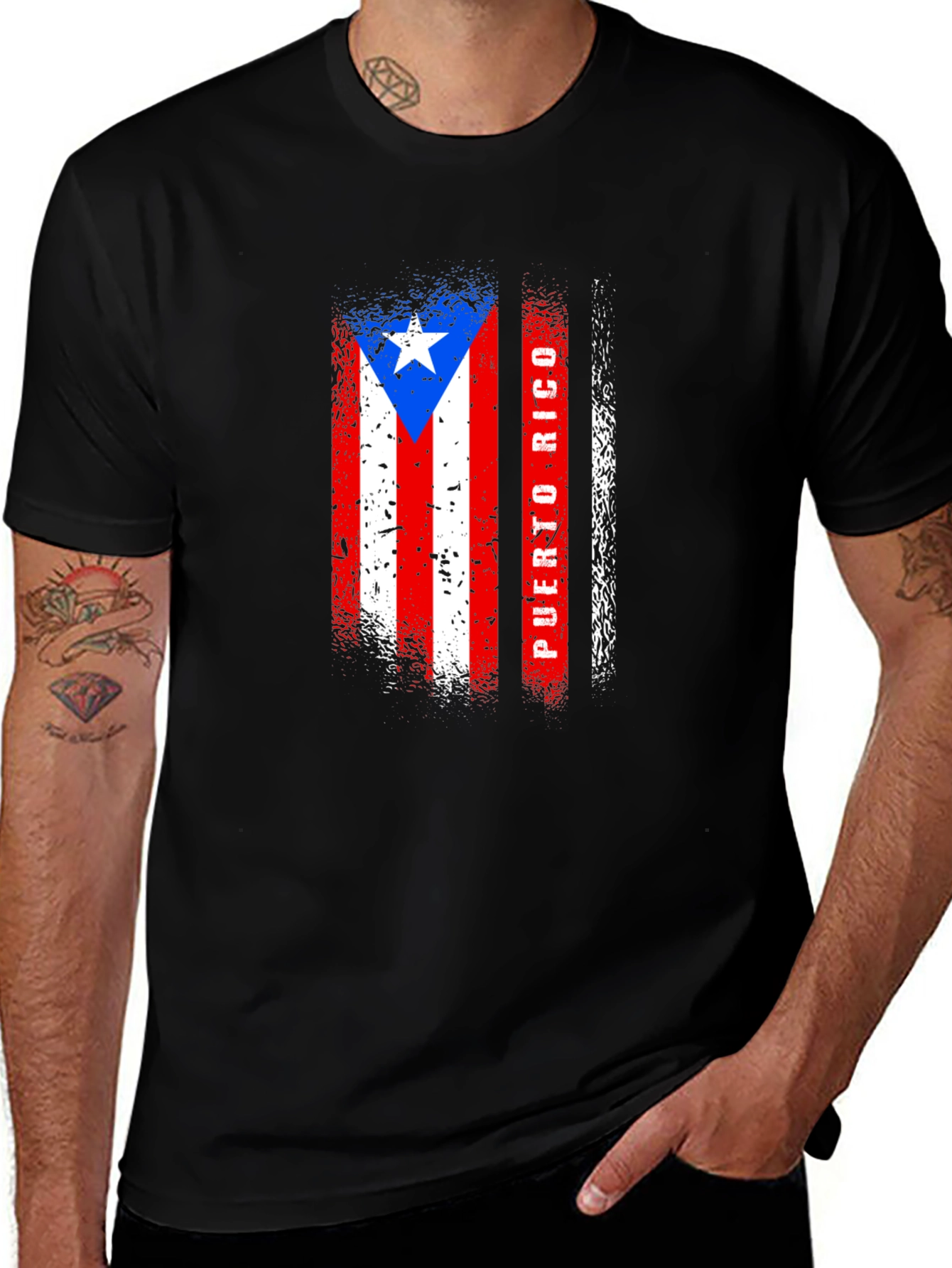 Puerto Rico Flag T-Shirt - Distressed Graphic Tee
