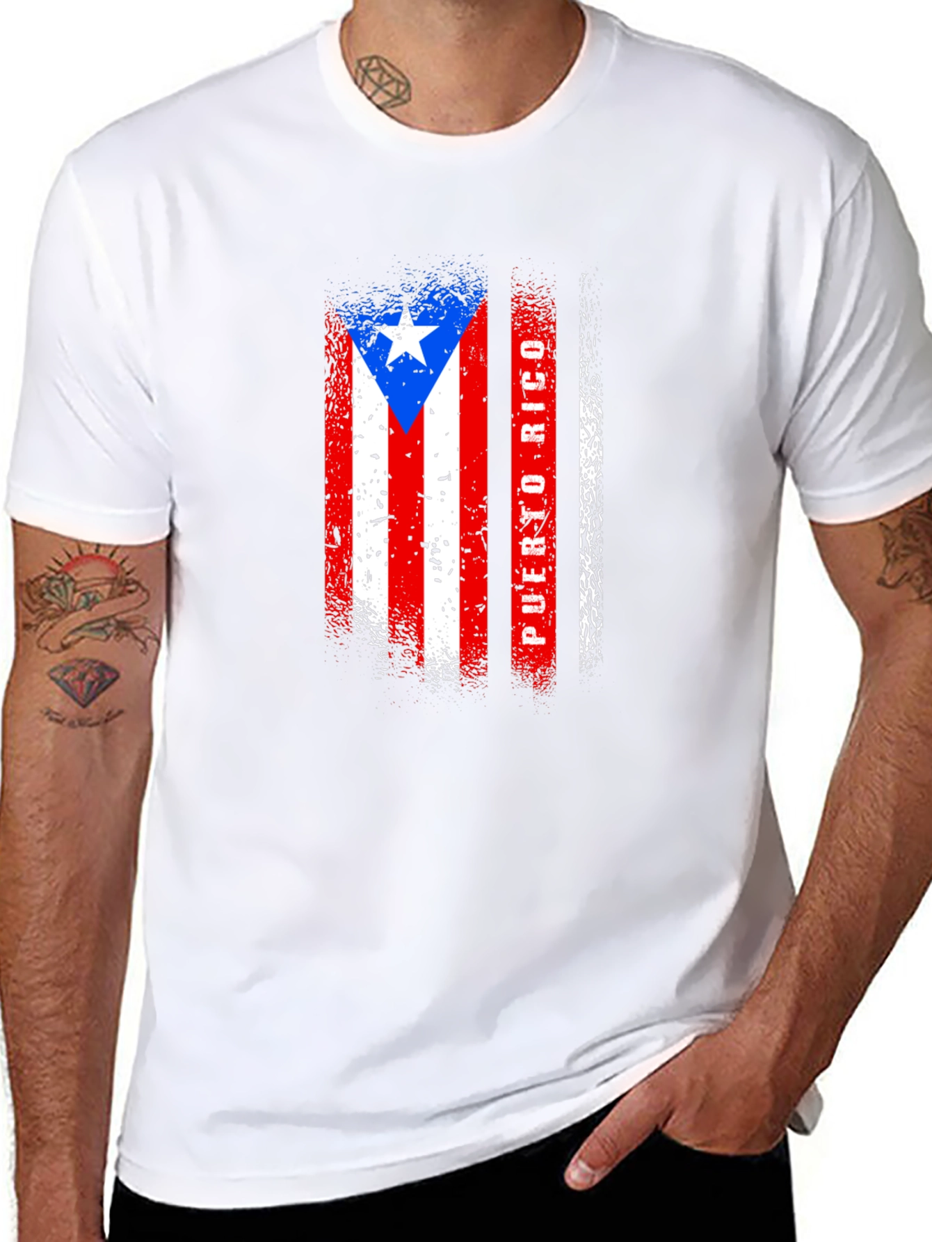 Puerto Rico Flag T-Shirt - Distressed Graphic Tee