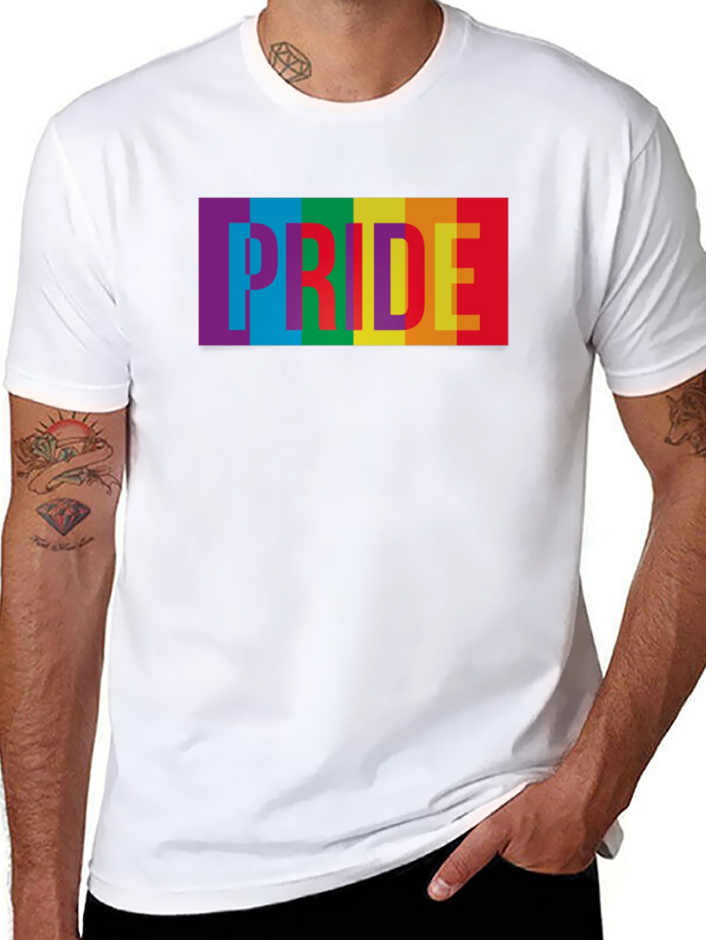 Pride Rainbow Graphic Tee - Soft Cotton Blend