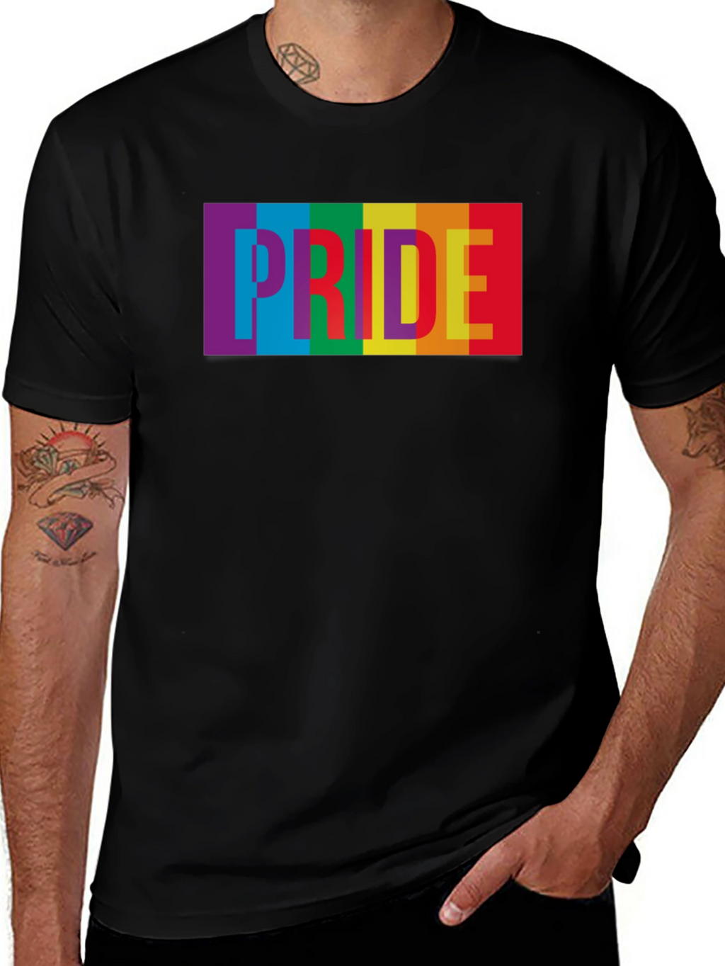Pride Rainbow Graphic Tee - Soft Cotton Blend