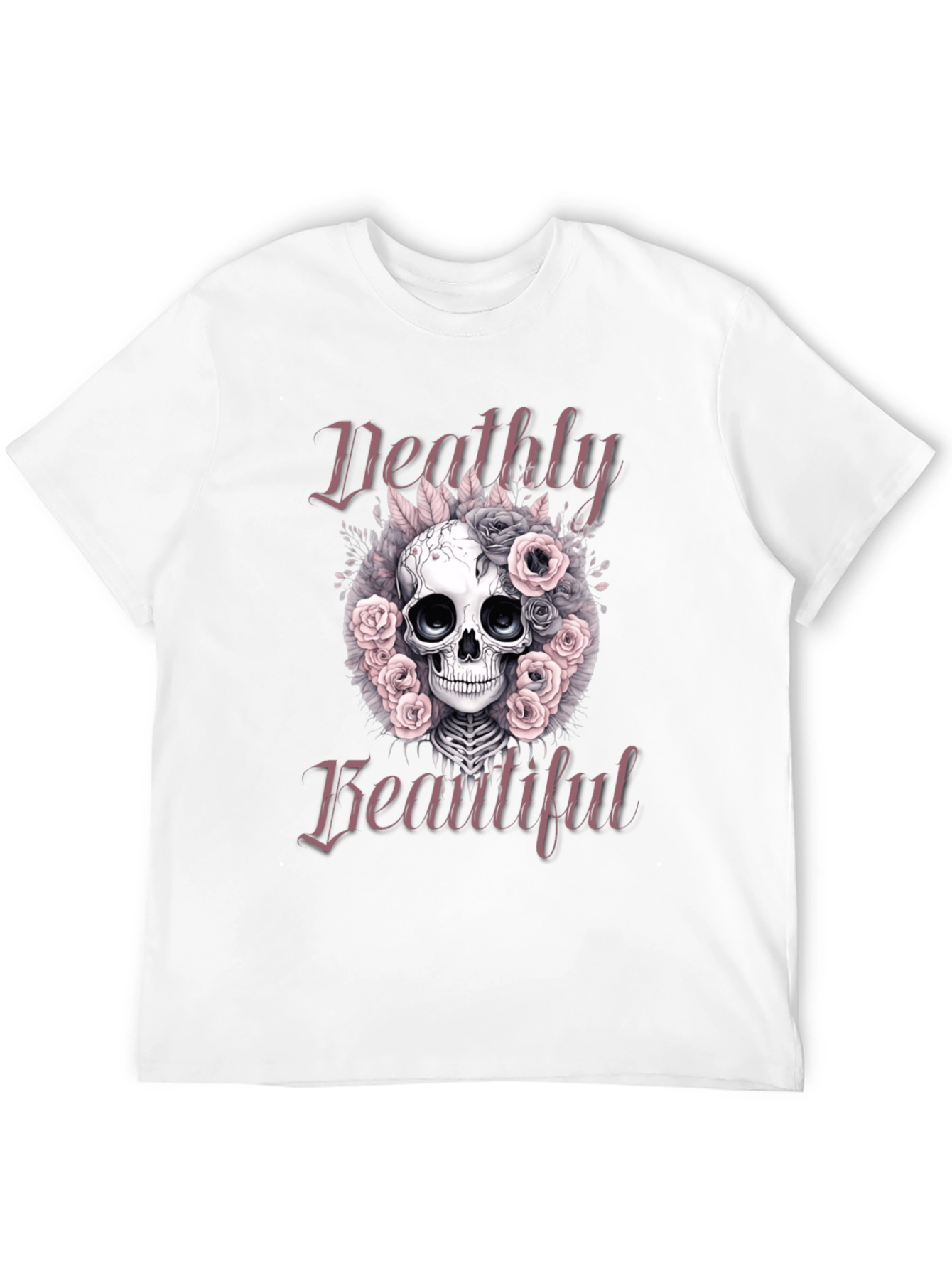 Deathly Beautiful Skull Graphic T-Shirt