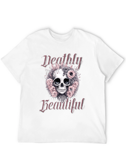 Deathly Beautiful Skull Graphic T-Shirt