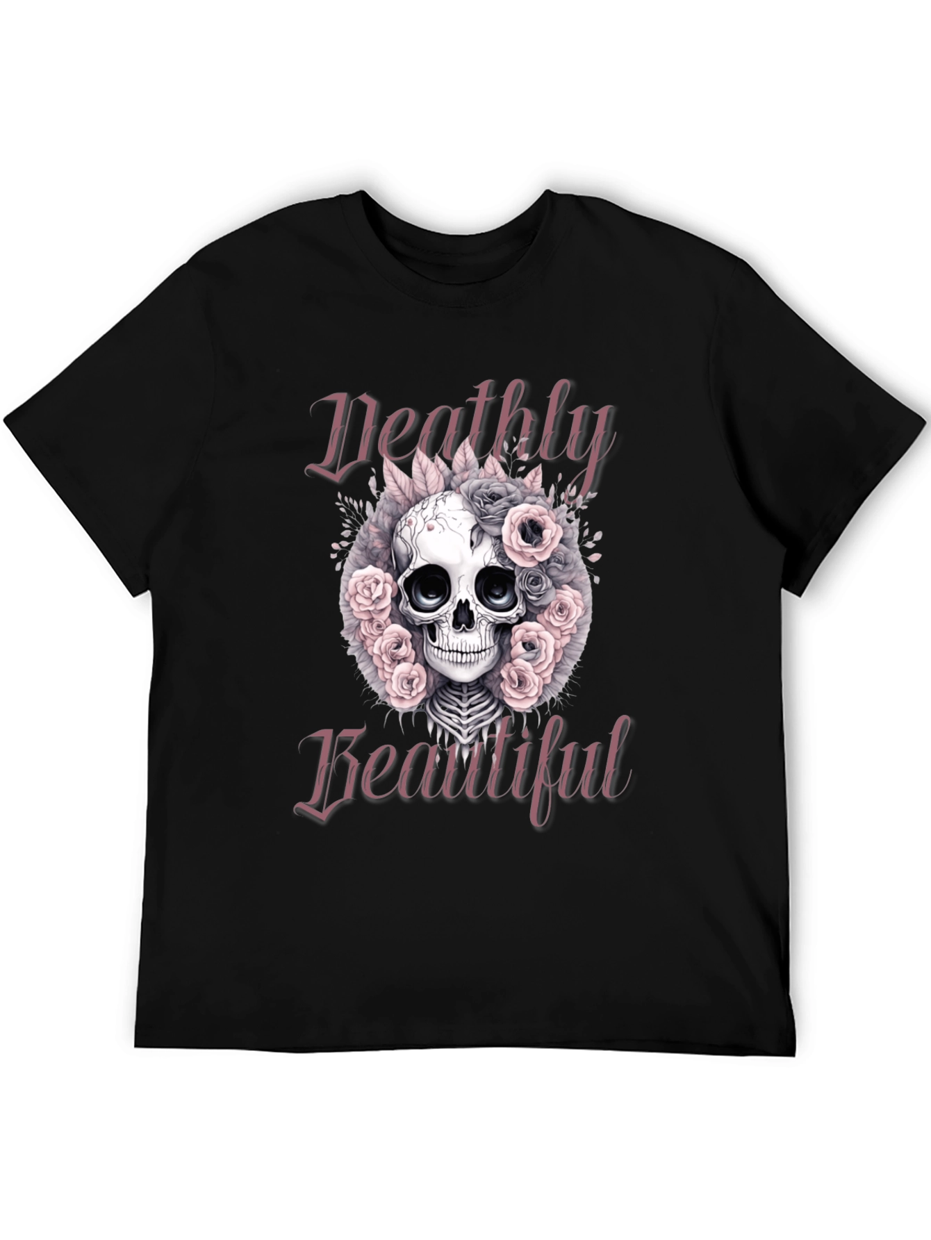 Deathly Beautiful Skull Graphic T-Shirt