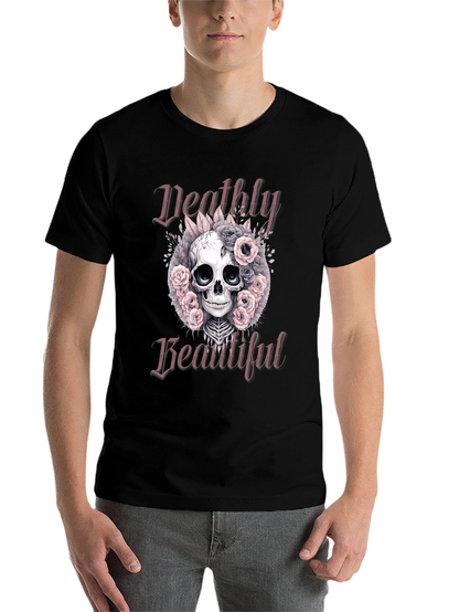 Deathly Beautiful Skull Graphic T-Shirt