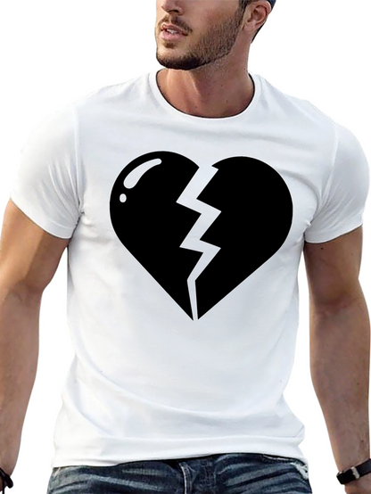 Broken Heart Black T-Shirt - Stylish Graphic Tee