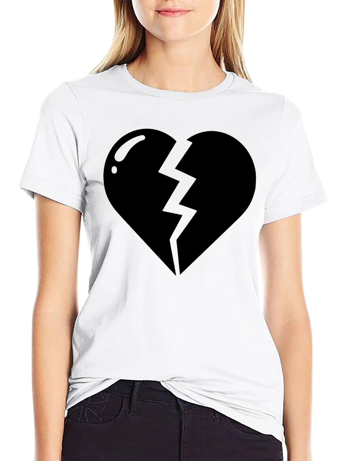 Broken Heart Black T-Shirt - Stylish Graphic Tee