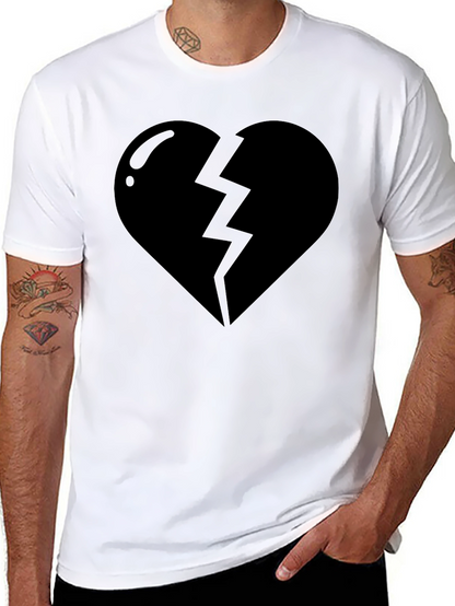 Broken Heart Black T-Shirt - Stylish Graphic Tee