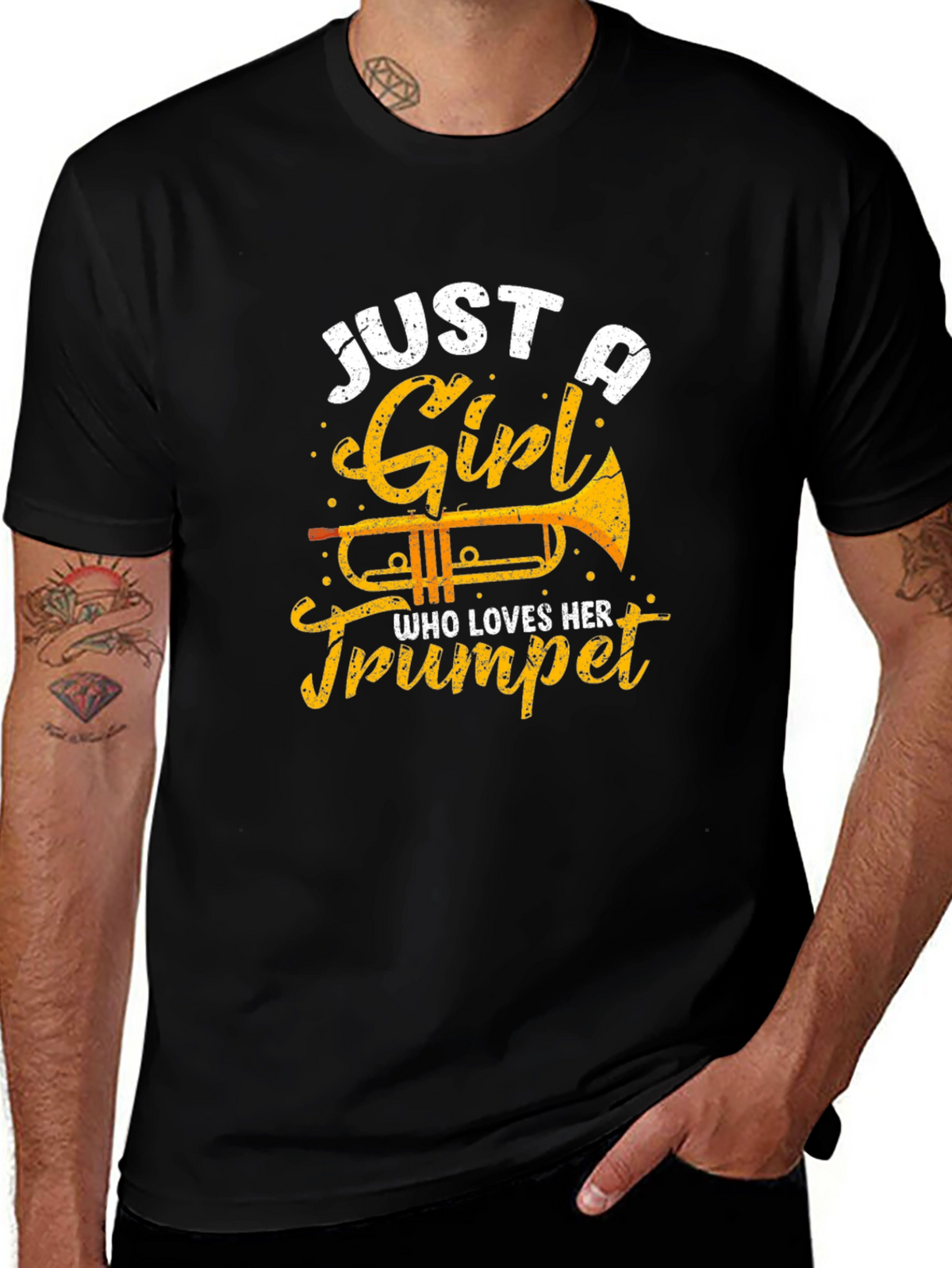 Just A Girl Who Loves Her Trumpet Black T-Shirt